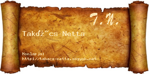Takács Netta névjegykártya